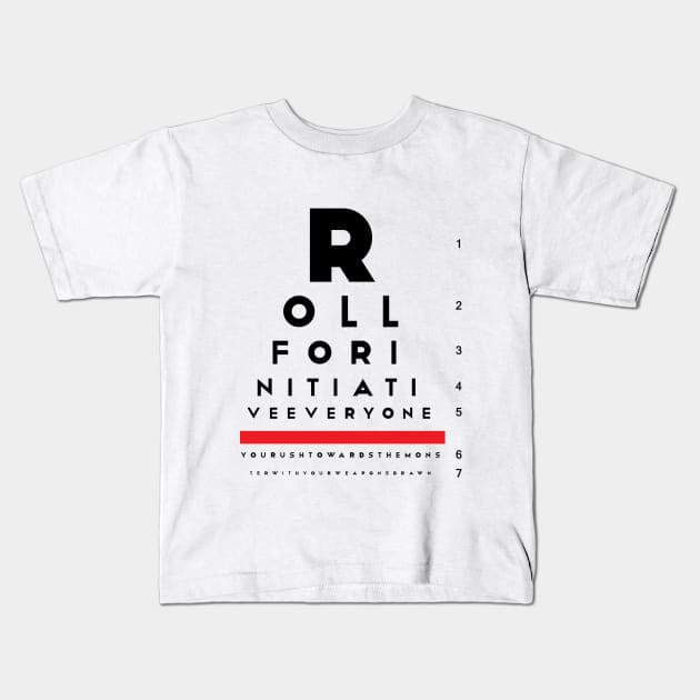 Roll for Initiative - Eye Chart Kids T-Shirt by GorsskyVlogs